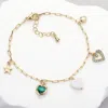 Fashnzfab Star Heart Stone Charm Station Bracelet Gold, Multi In Multi