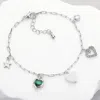 Fashnzfab Star Heart Stone Charm Station Bracelet Multi, Silver In Silver