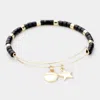 Fashnzfab Star Metal Charm Bead Bracelet Black, Gold In Black