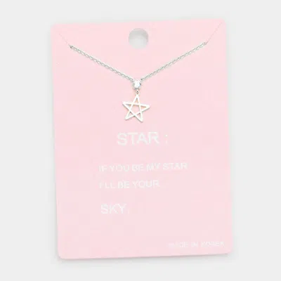 Fashnzfab Star Pendant Necklace In Multi