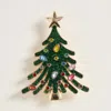 Fashnzfab Star Top Glittered Christmas Tree Pin Brooch In Green