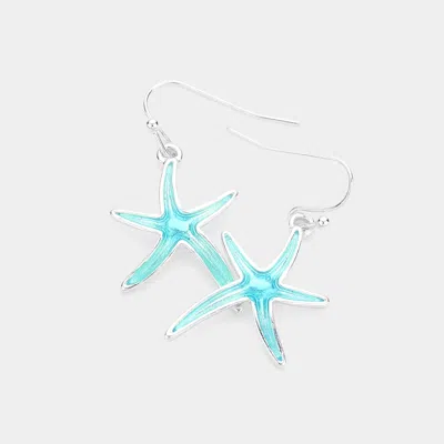 Fashnzfab Starfish Dangle Earrings In Blue