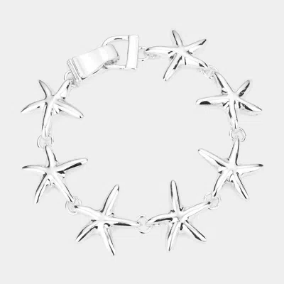 Fashnzfab Starfish Link Magnetic Bracelet Silver