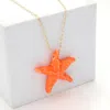 Fashnzfab Starfish Pendant Necklace In Multi