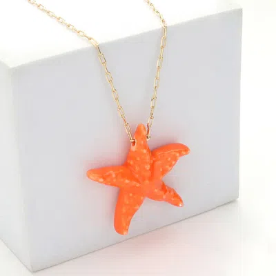 Fashnzfab Starfish Pendant Necklace In Multi