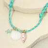 Fashnzfab Starfish Seashell Fish Charm Adjustable Cord Necklace - Mint In Green