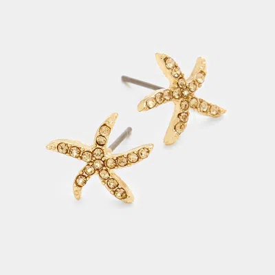 Fashnzfab Starfish Stud Earrings - Lt Col Topaz In Multi