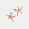 Fashnzfab Starfish Stud Earrings - Lt Rose In Gold