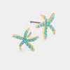 Fashnzfab Starfish Stud Earrings - Turquoise In Blue