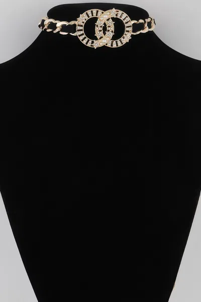 Fashnzfab Starred Oo Chain Choker Necklace In Gold