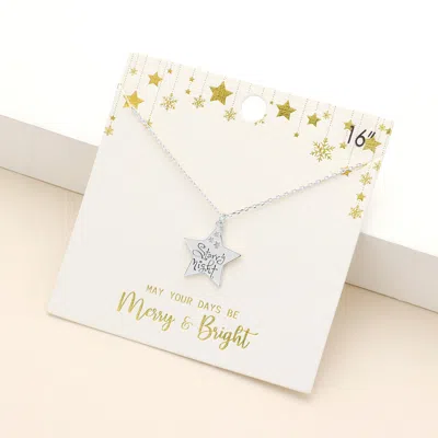 Fashnzfab Starry Night Message Metal Star Pendant Necklace In Metallic