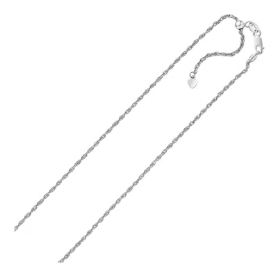 Fashnzfab Sterling Silver 1.5mm Adjustable Rope Chain (1.50 Mm)