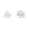 Fashnzfab Sterling Silver And Enamel Elephant Stud Earrings In Pattern