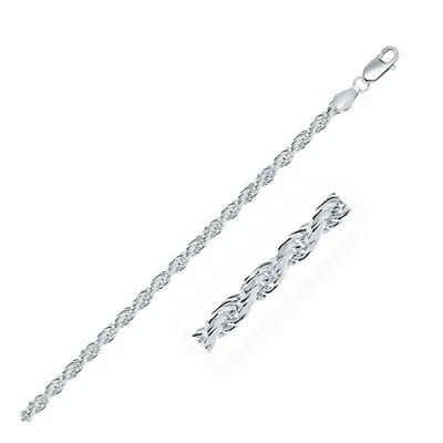 Fashnzfab Sterling Silver Diamond Cut Rope Style Chain (3.60 Mm) In Multi