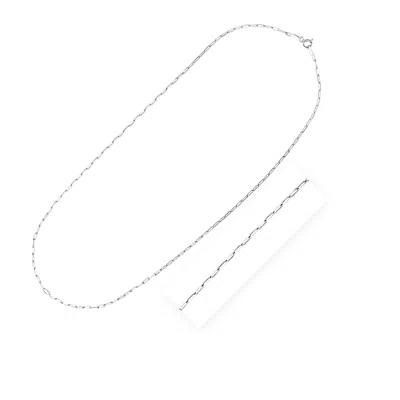 Fashnzfab Sterling Silver Rhodium Plated Paperclip Chain (1.80 Mm)