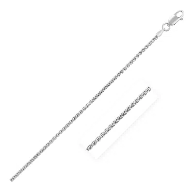 Fashnzfab Sterling Silver Rhodium Plated Wheat Chain (1.90 Mm) In Multi