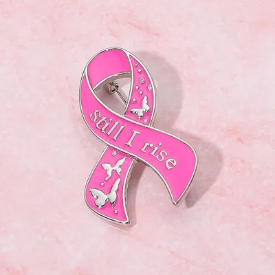Fashnzfab Still I Rise Message Butterfly Accent Pin Ribbon Pin Brooch In Red