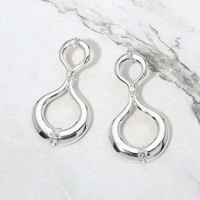 Fashnzfab Stone Accent Sculptural Teardrop Statement Earrings In Multi