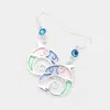Fashnzfab Stone Accented Enamel Dolphin Dangle Earrings In Multi