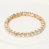 Fashnzfab Stone Bezel Stretch Bracelet Ab, Gold In Multi