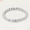 Fashnzfab Stone Bezel Stretch Bracelet Clear, Silver In Multi