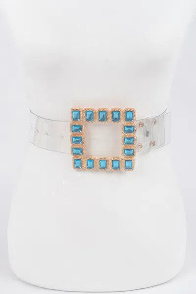 Fashnzfab Stone Buckle Faux Leather Belt In Pattern