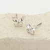 Fashnzfab Stone Butterfly Stud Earrings - Clear, Gold In Metallic