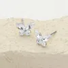 Fashnzfab Stone Butterfly Stud Earrings In Multi