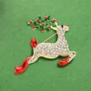 Fashnzfab Stone Christmas Rudolph Shoe Pin Brooch In Gold