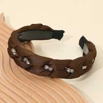 Fashnzfab Stone Cluster Accent Braided Headband In Multi