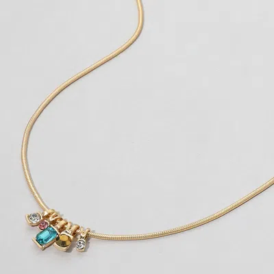 Fashnzfab Stone Cluster Beaded Necklace In Gold