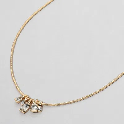 Fashnzfab Stone Cluster Beaded Necklace In Multi