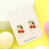 Fashnzfab Stone Cluster Cherry Stud Earrings In Multi