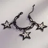 Fashnzfab Stone Cluster Embellished Star Charm Station Bracelet Black In Black