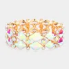 Fashnzfab Stone Cluster Evening Stretch Bracelet Ab, Gold In Gold