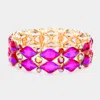 Fashnzfab Stone Cluster Evening Stretch Bracelet Purple In Purple