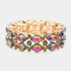 Fashnzfab Stone Cluster Evening Stretch Bracelet Vitrail Medium In Multi