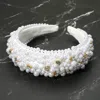 Fashnzfab Stone Cluster Pearl Embellished Headband In Multi