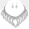 Fashnzfab Stone Cluster Pointed Chunky Abstract Chain Necklace In Multi