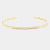Fashnzfab Stone Embellished Cuff Bracelet Gold In Gold