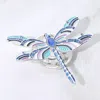 Fashnzfab Stone Embellished Dragonfly Magnetic Brooch In Blue