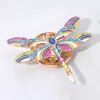 Fashnzfab Stone Embellished Dragonfly Magnetic Brooch In Multi