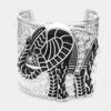 Fashnzfab Stone Embellished Elephant Cuff Bracelet Black In Black