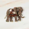 Fashnzfab Stone Embellished Elephant Pin Brooch In Gold