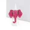 Fashnzfab Stone Embellished Elephant Stretch Ring In Pink