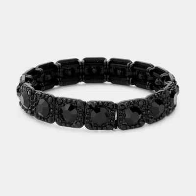 Fashnzfab Stone Embellished Evening Bracelet In Pink