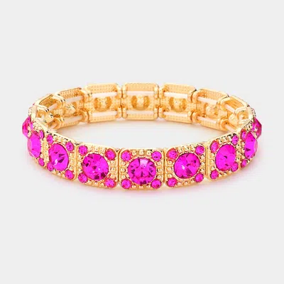 Fashnzfab Stone Embellished Evening Bracelet In Purple