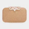 Fashnzfab Stone Embellished Evening Tote / Clutch / Crossbody Bag In Pink