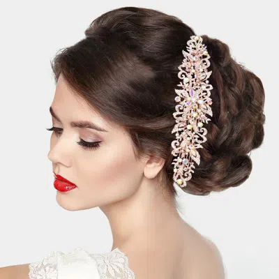 Fashnzfab Stone Embellished Flower Cluster Bun Wrap Headpiece In Gold