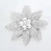 Fashnzfab Stone Embellished Flower Pin Brooch 3.5" In Metallic